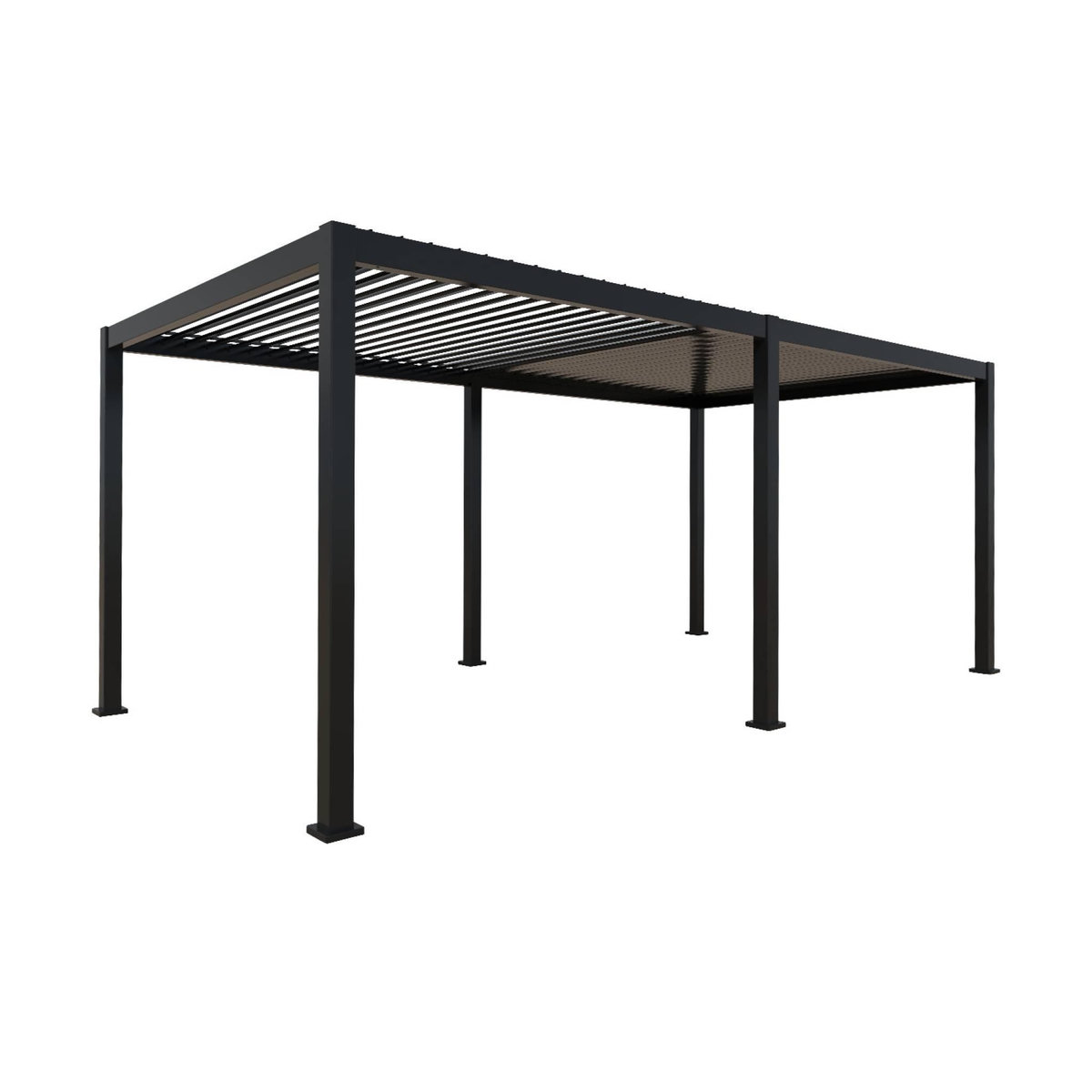 SWEEEK Pergola bioclimatique en aluminium, lames orientables 3x6m Triomphe + 4 stores latéraux 3m