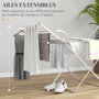 Voir la diapositive 6 : HOMCOM Etendoir séchoir linge pliable 2 ailes latérales extensibles alliage aluminium