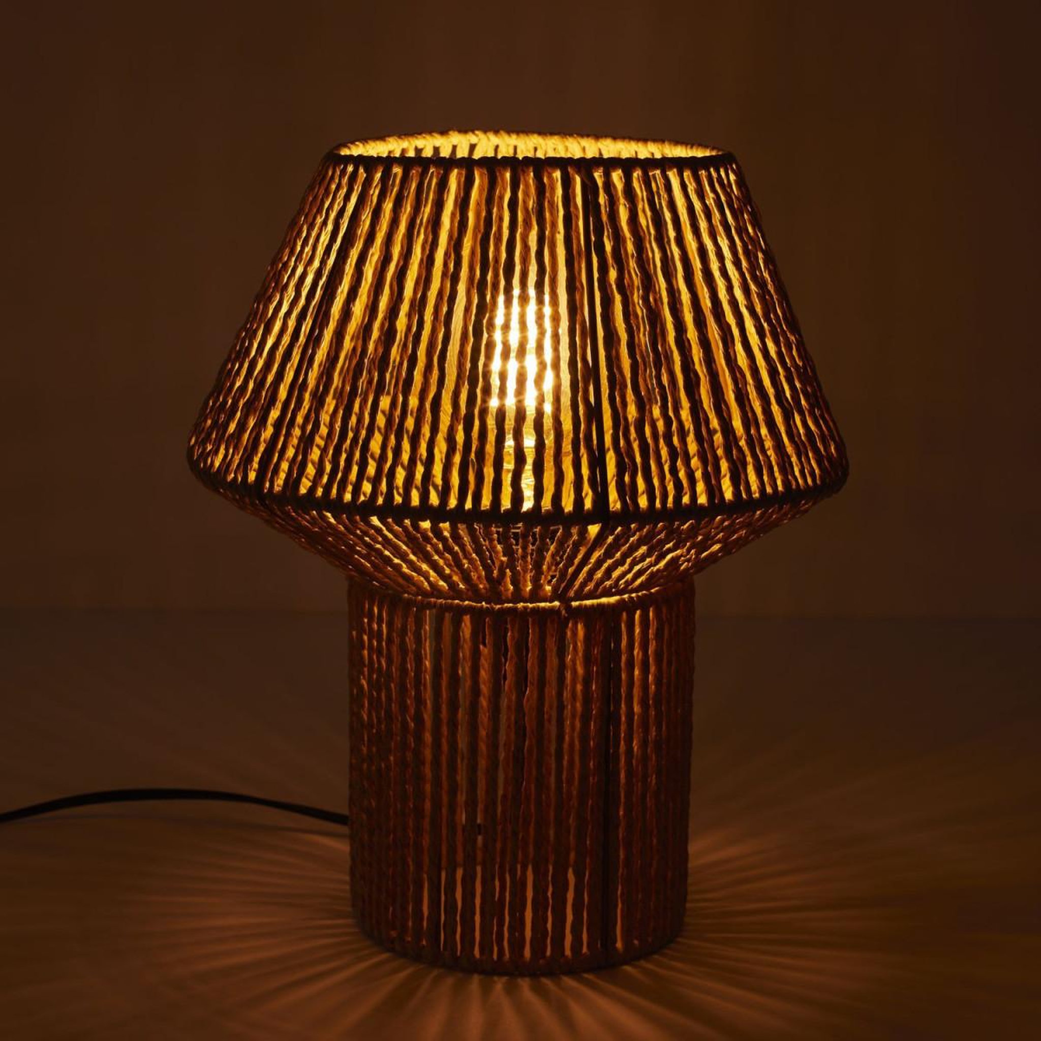 Voir la diapositive 3 : The Home Deco Factory Lampe à poser  corde tressée  33cm naturel
