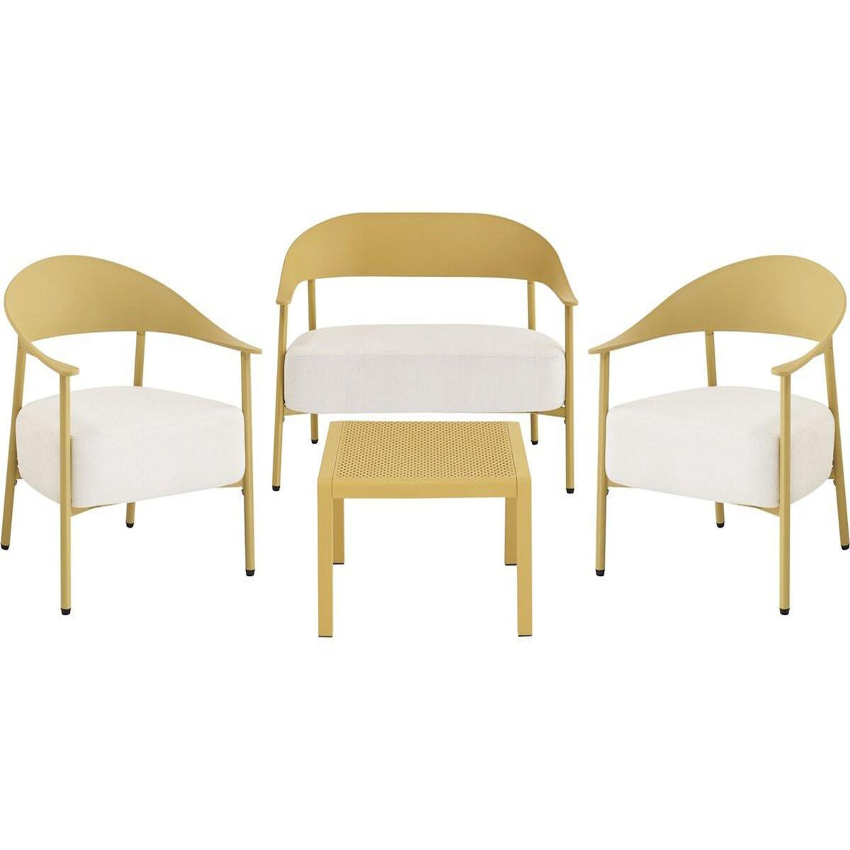 Habitat et Jardin Salon de jardin en métal et plastique  Céora  - 4 places - Jaune