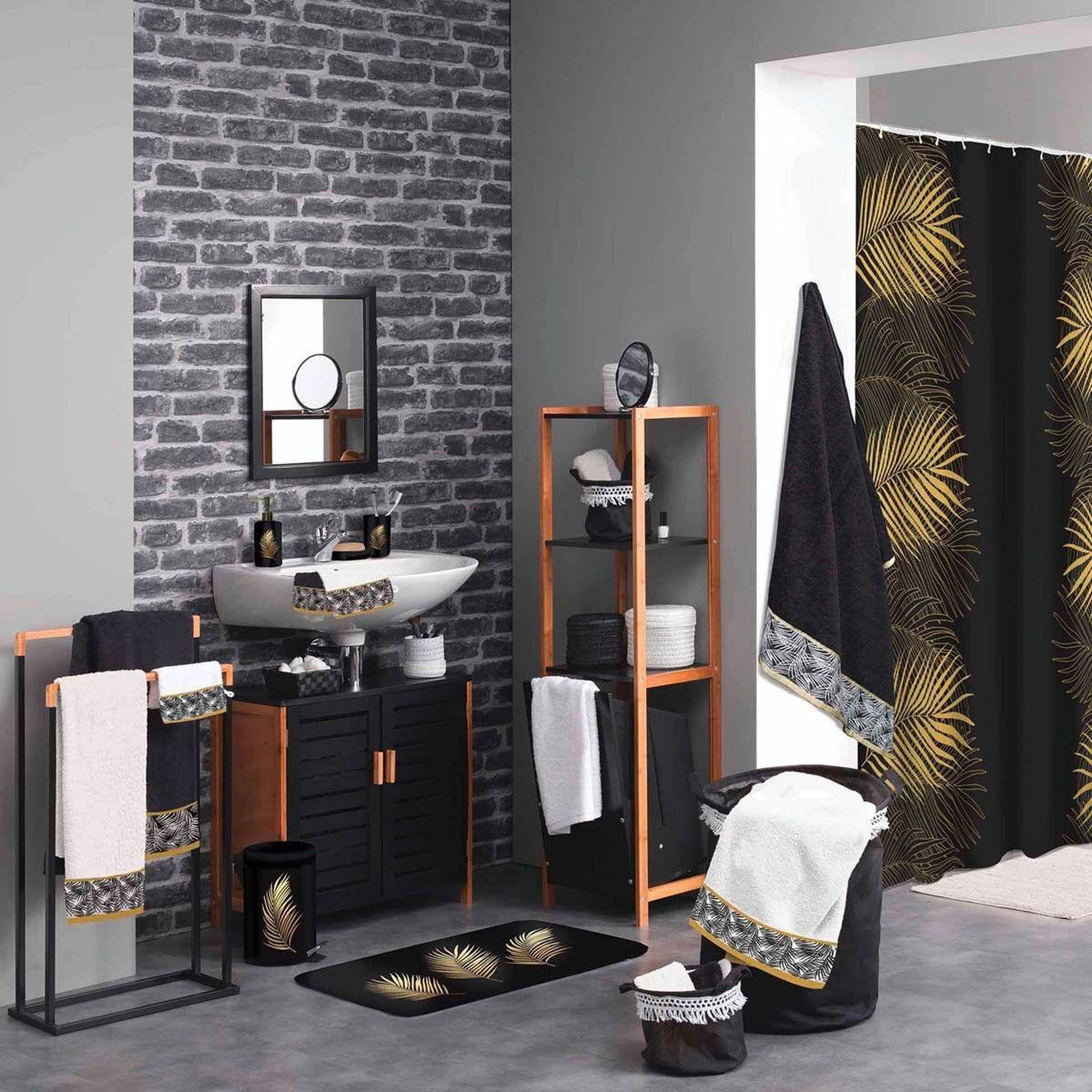 Voir la diapositive 4 : Douceur d'Intérieur Drap de bain  orbella  90x150cm noir