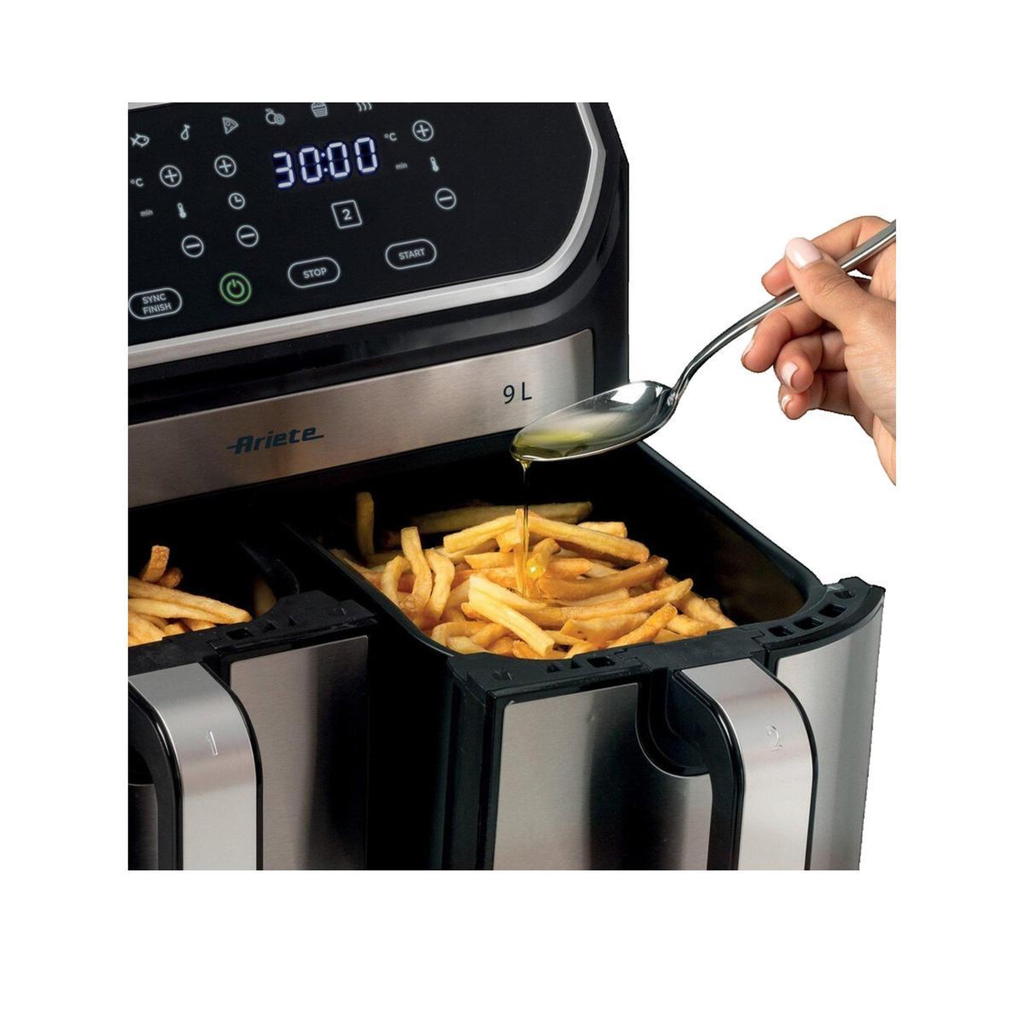 Voir la diapositive 3 : ARIETE Friteuse Ariete 4625/00 Noir et Argent à air chaud