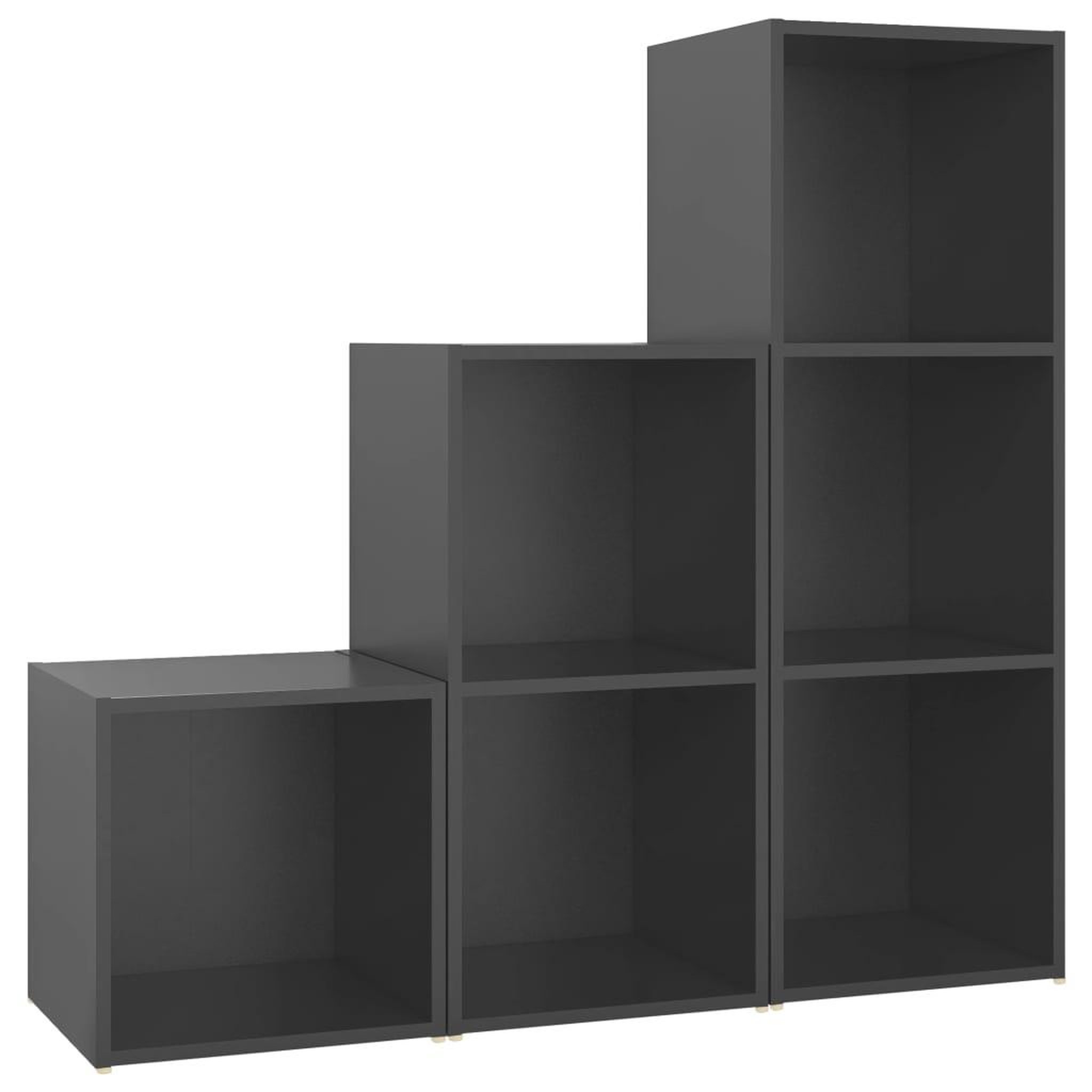 Voir la diapositive 2 : VIDAXL Ensemble de meubles TV 3 pcs Gris Bois d'ingenierie