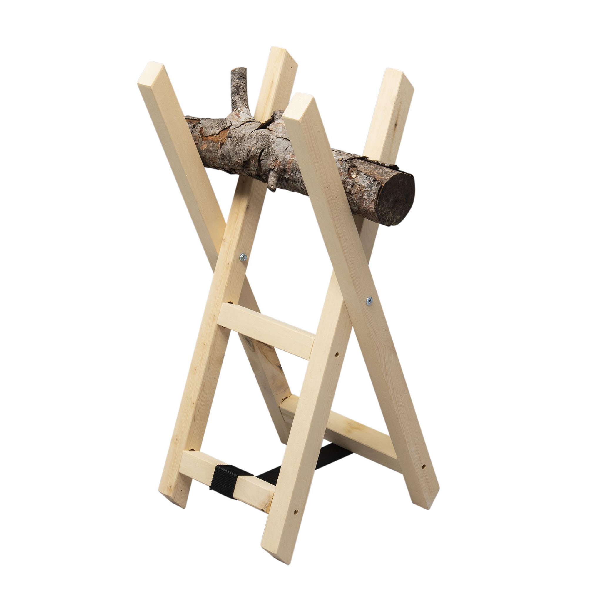 Voir la diapositive 4 : WERKAPRO Chevalet en bois werkapro  à 2 supports pour sciage de bûches