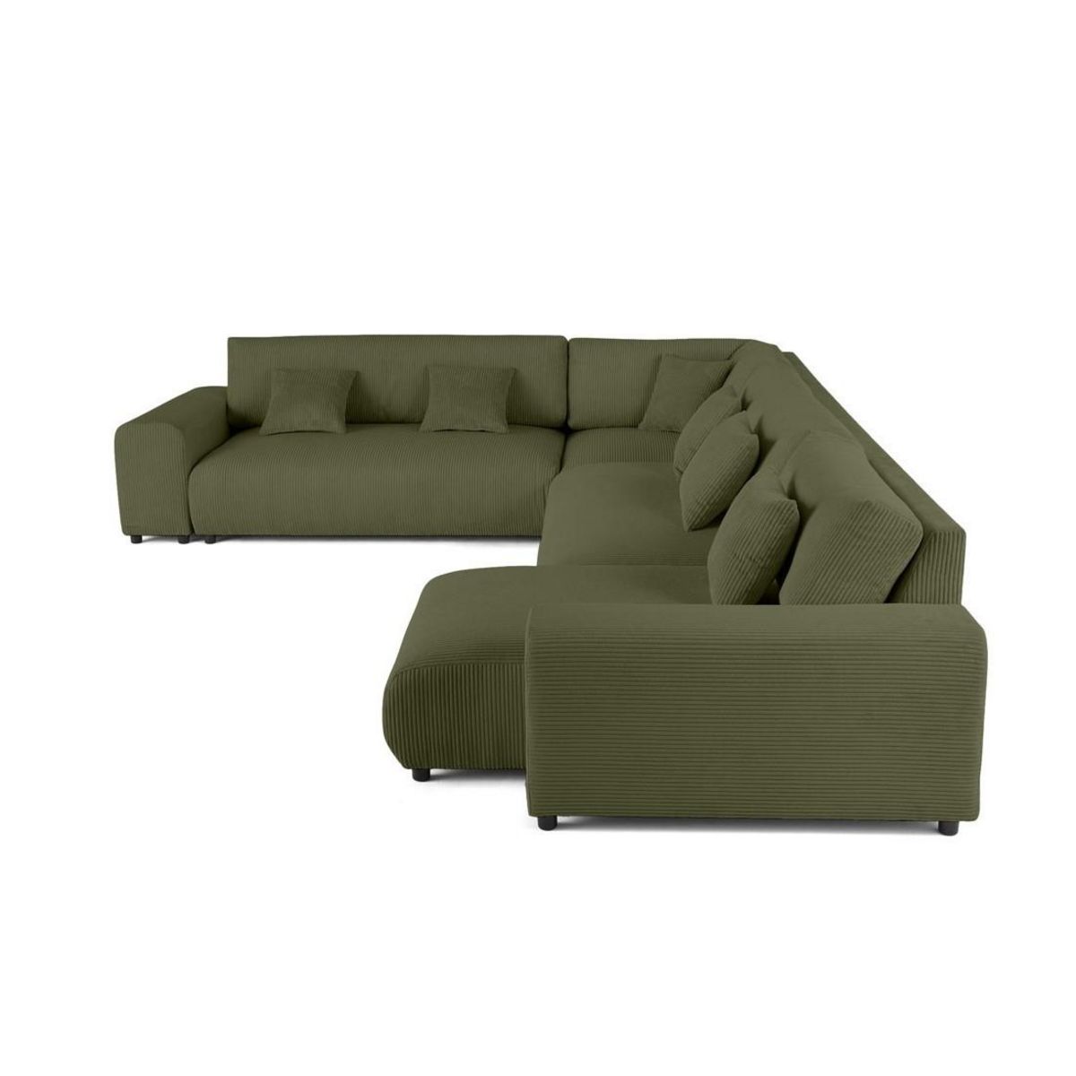 LISA DESIGN Garance - canapé modulable d'angle gauche - 8 places - en velours côtelé