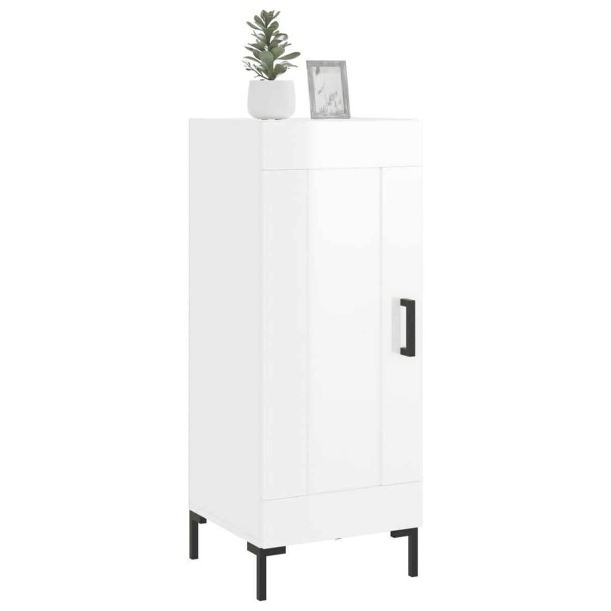 VIDAXL Buffet Blanc brillant 34,5x34x90 cm Bois d'ingenierie