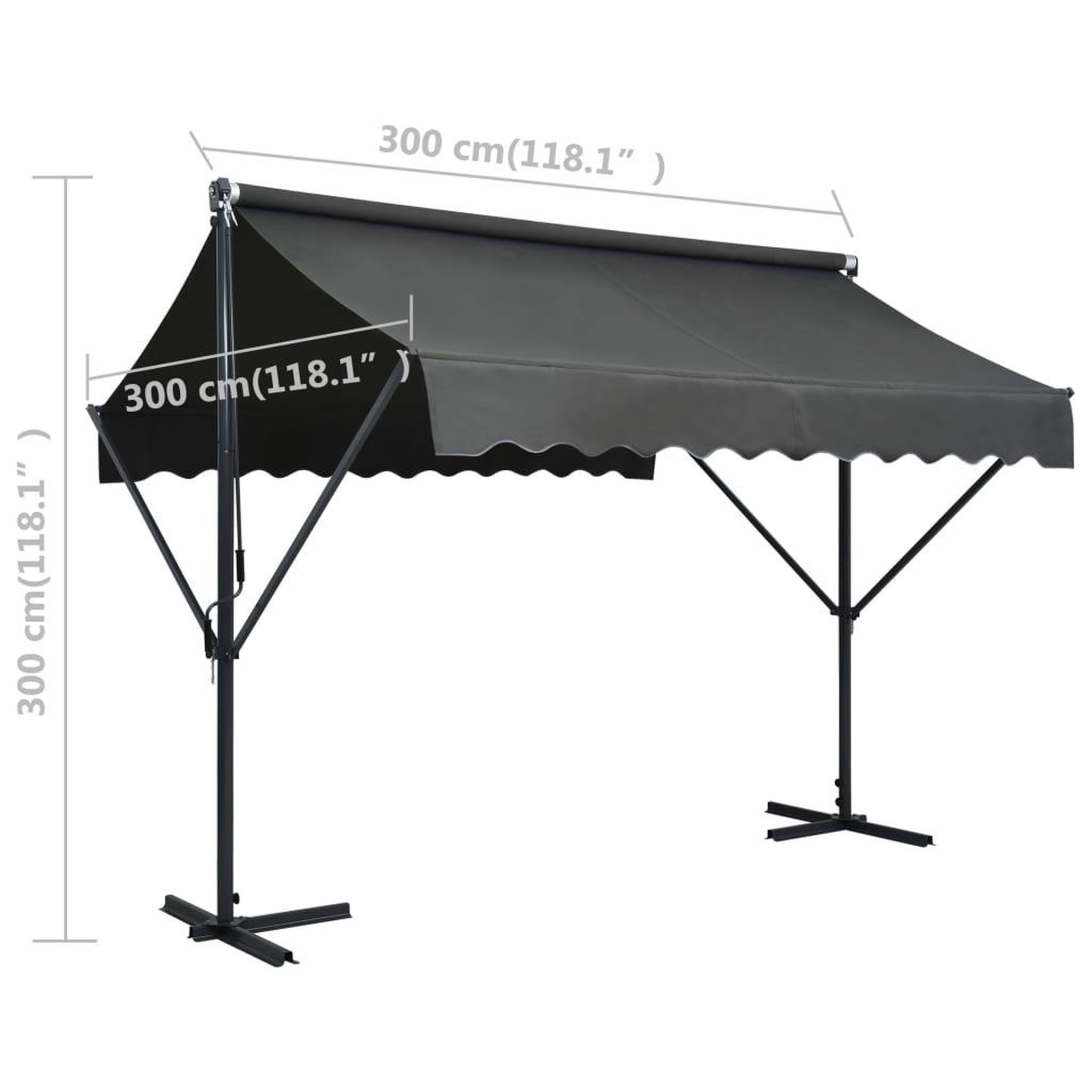 Voir la diapositive 6 : VIDAXL Auvent sur pied 300 x 300 cm Anthracite