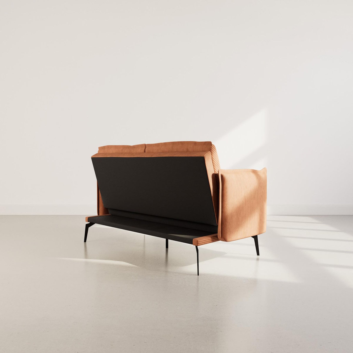 BEST MOBILIER Lexie - canapé convertible clic-clac 2 places en velours côtelé