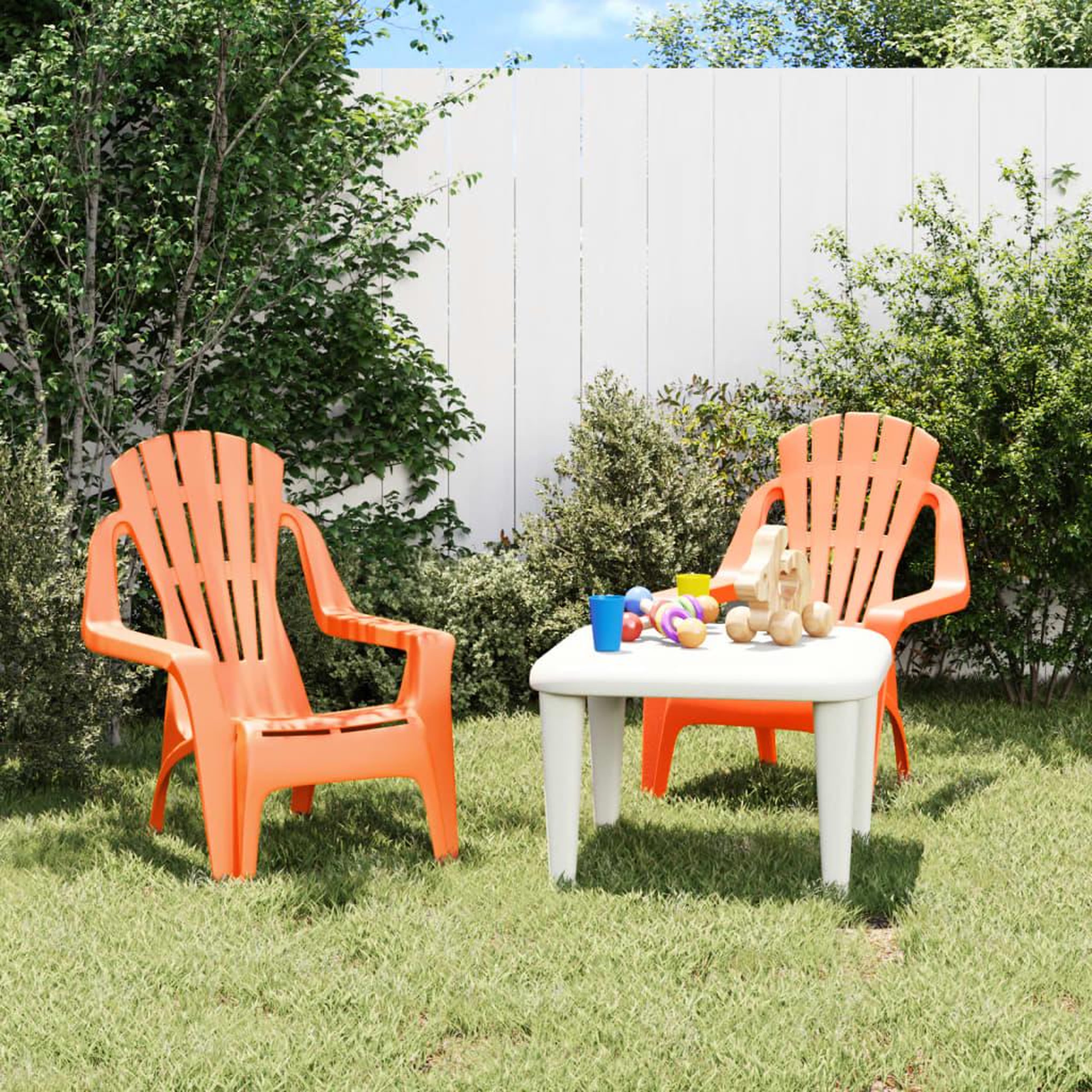 VIDAXL Chaises de jardin pour enfants lot de 2 orange 37x34x44 cm PP