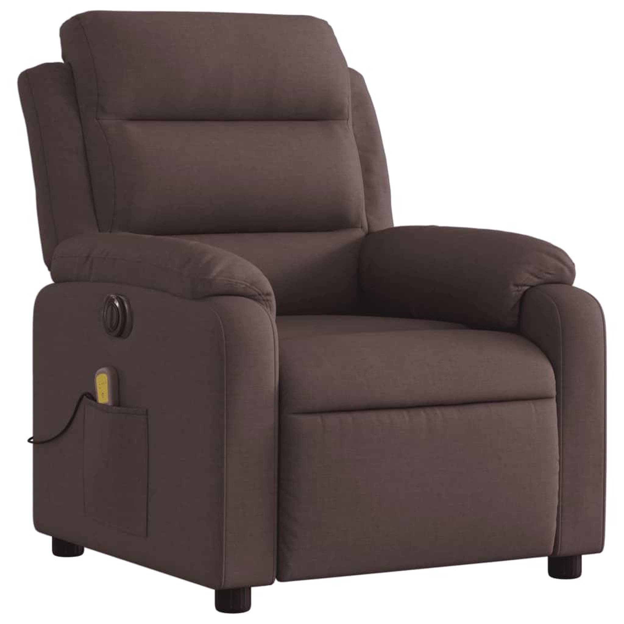 Voir la diapositive 4 : VIDAXL Fauteuil de massage inclinable electrique Marron fonce Tissu