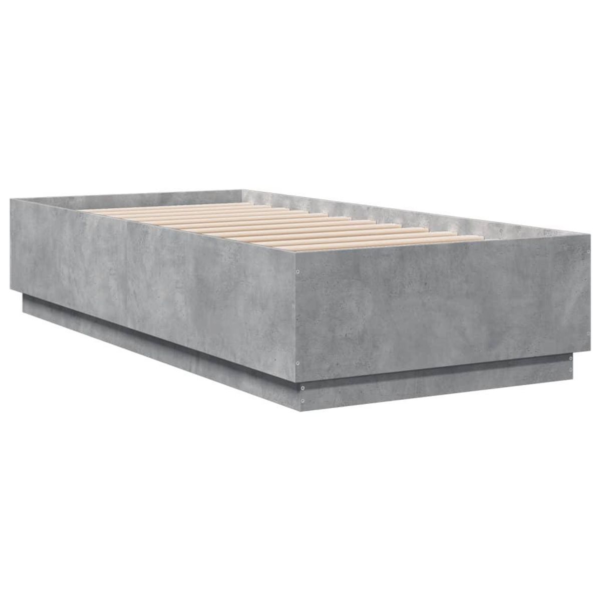 VIDAXL Cadre de lit avec LED sans matelas gris beton 90x200 cm