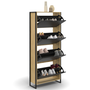 Voir la diapositive 4 : ID MARKET Meuble à chaussures 24 paires BOSTON 4 portes design industriel