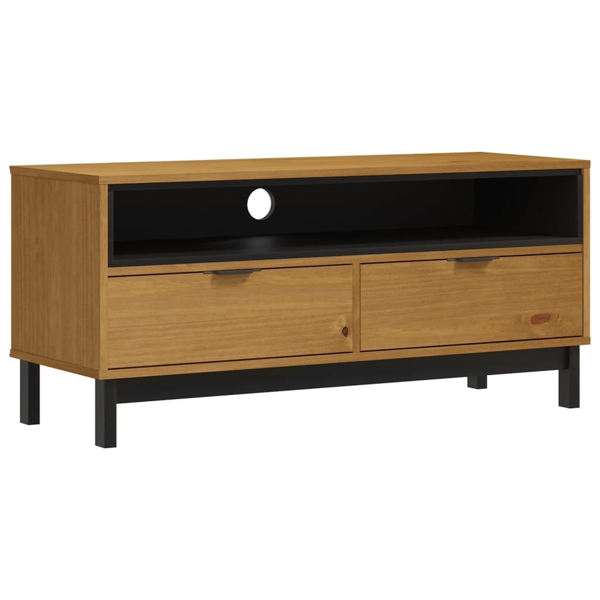 Voir la diapositive 2 : VIDAXL Meuble tv flam 110x40x50 cm bois massif de pin