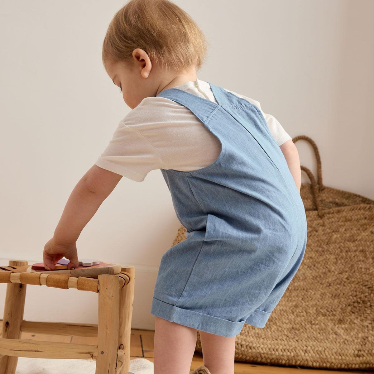 Petit Béguin Salopette bébé en toile de coton Kanha