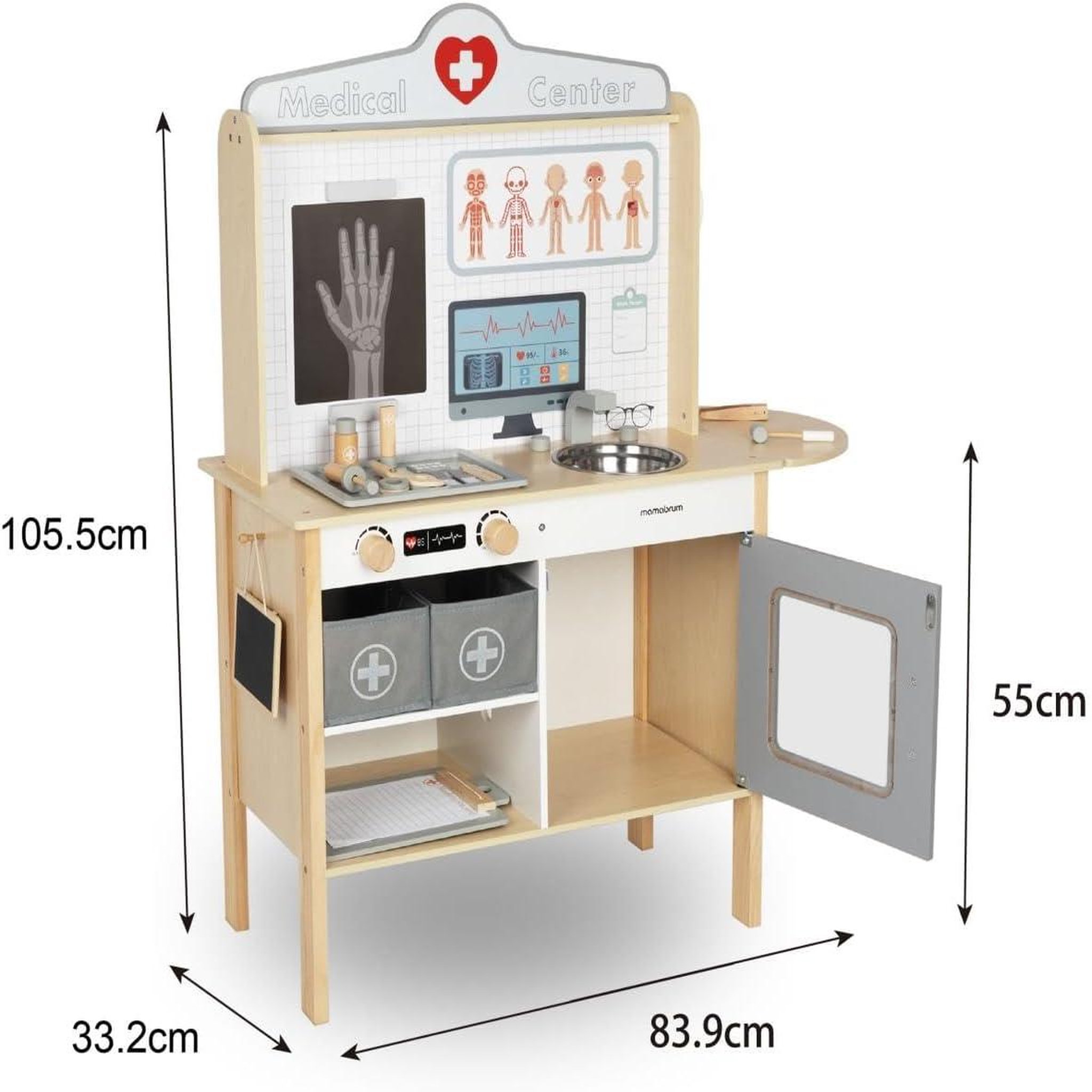 Voir la diapositive 4 : MAMABRUM Jeux Imitation Docteur Bois +Accessoires, Cabinet médical, Malette Docteur et Accessoires
