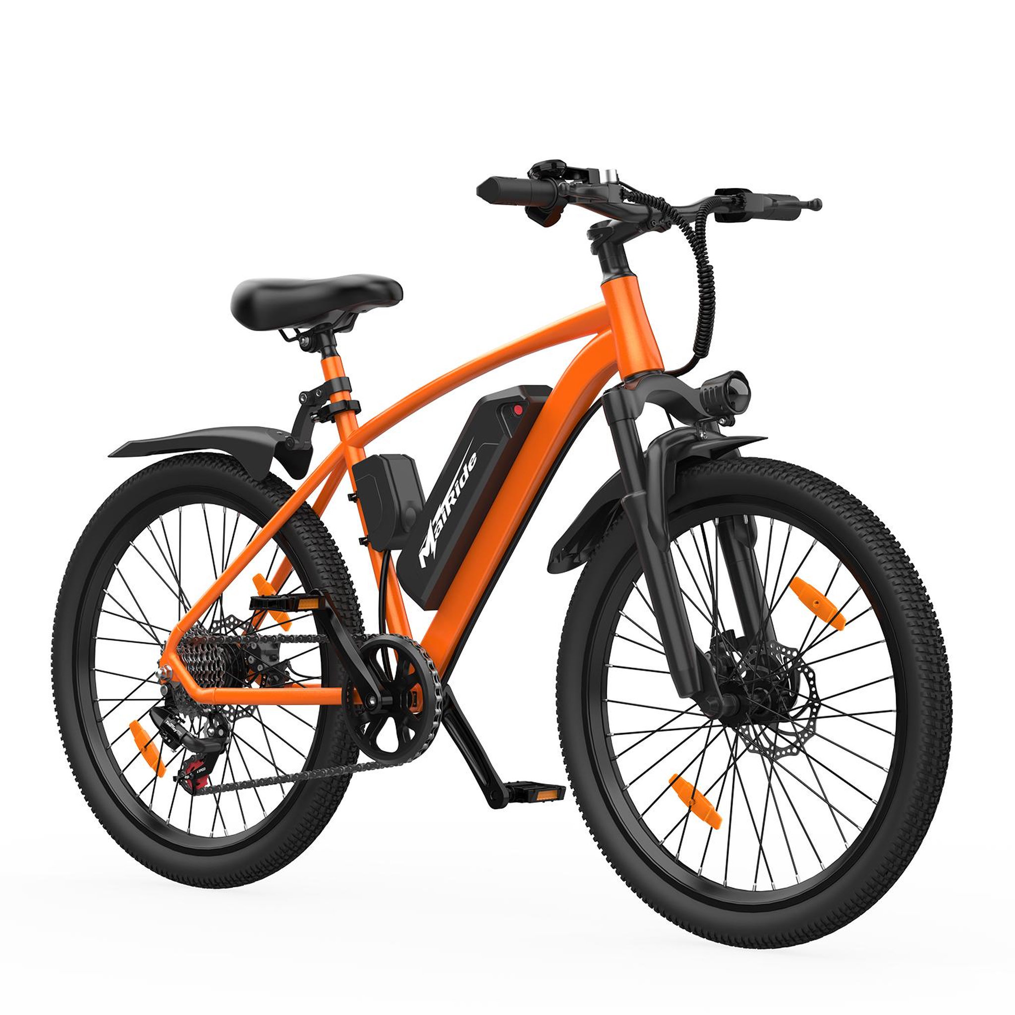 MAIRIDE Vélo électrique 26  mairide q7, 36 v 10 ah, shimano 7 vitesses, orange