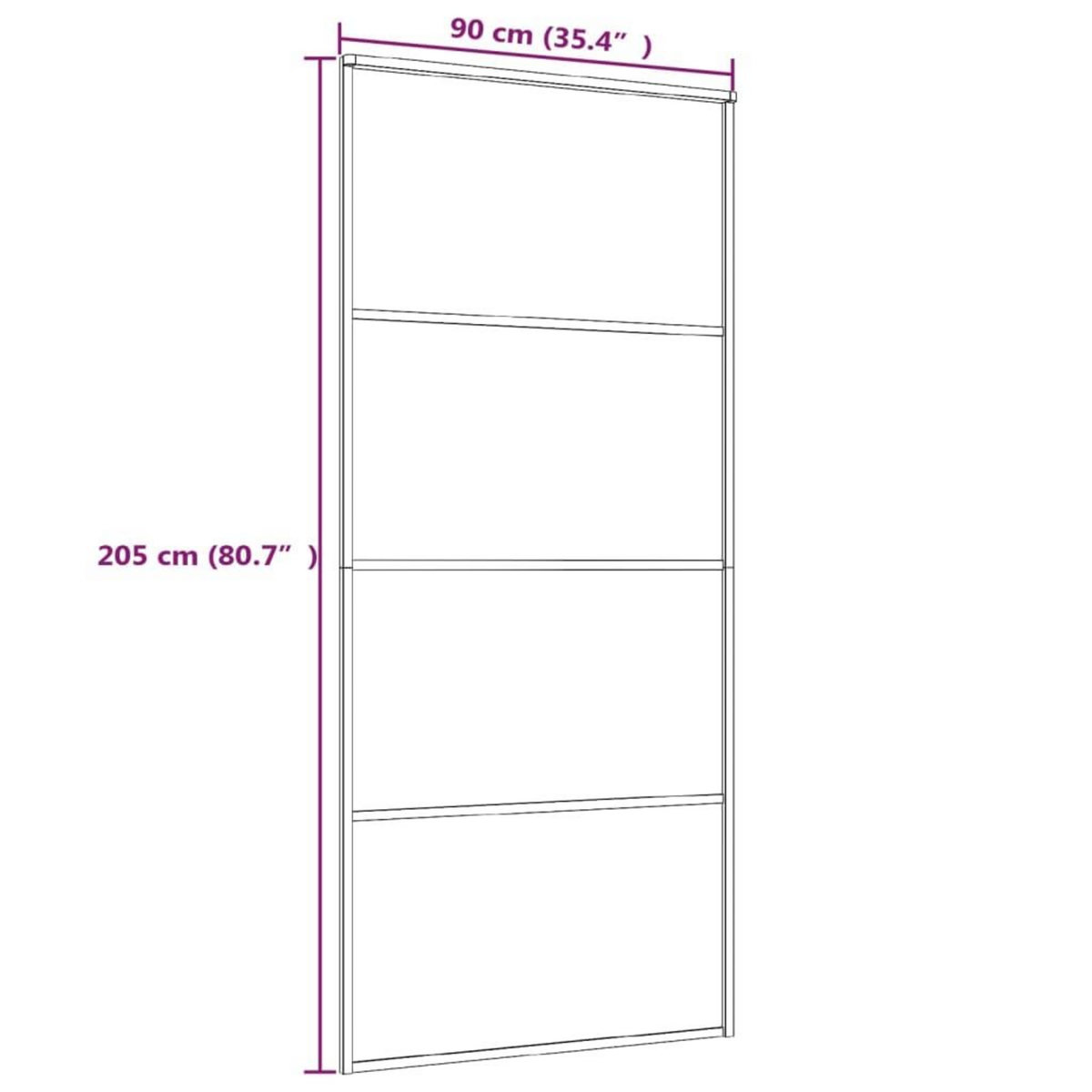 VIDAXL Porte coulissante Verre ESG depoli et aluminium 90x205 cm Noir