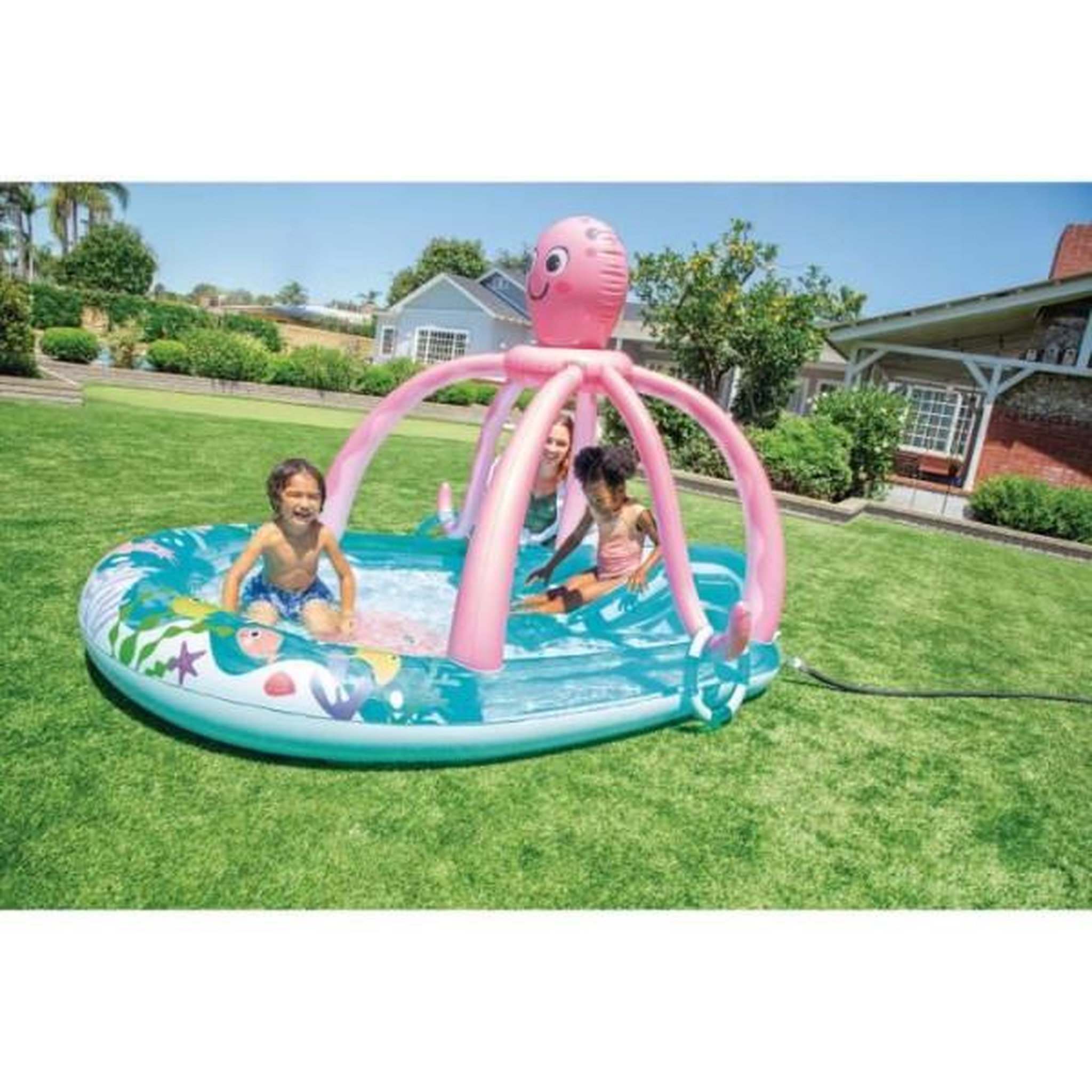 Voir la diapositive 3 : INTEX Aire de jeux gonflable - intex - pieuvre - 229 litres - 2 ans et + - 234 x 183 x 150 cm - inclus : 2 anneaux gonflables