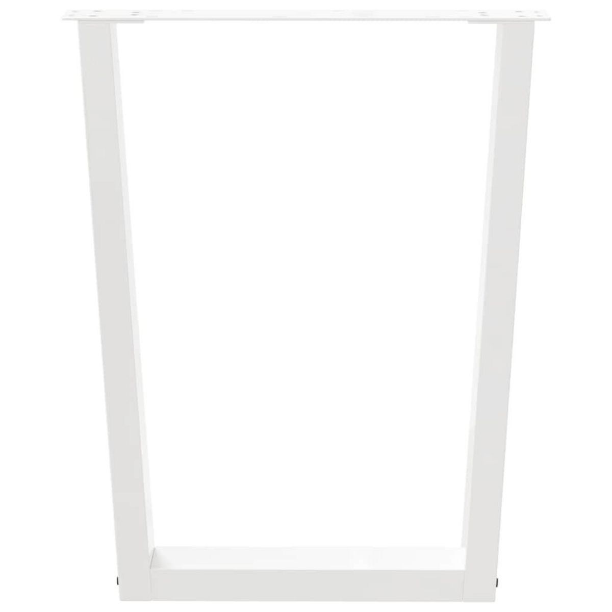 VIDAXL Pieds de table a manger forme de V 3 pcs blanc 70x(72-73,3) cm