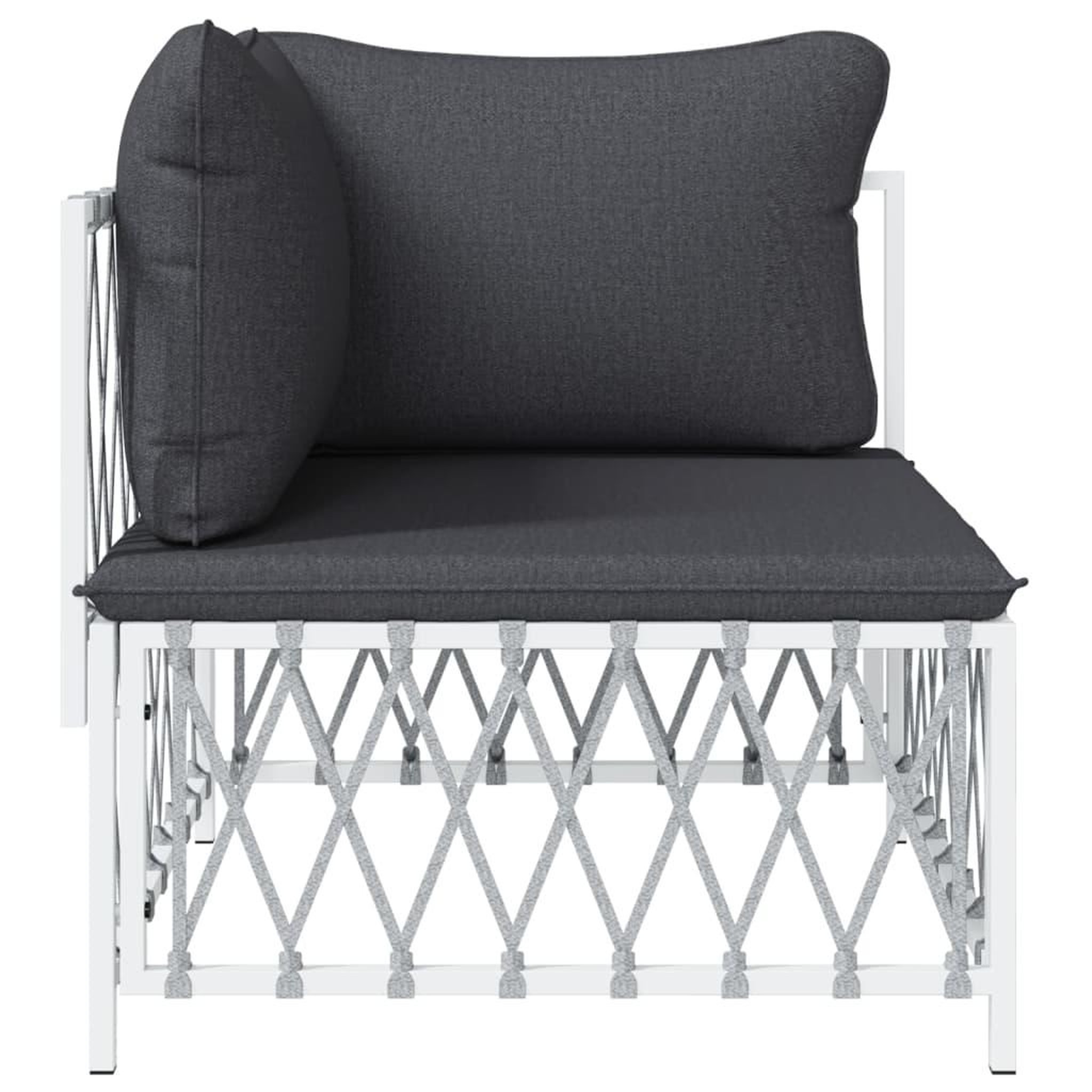 Voir la diapositive 3 : VIDAXL Canape d'angle de jardin avec coussins blanc tissu tisse