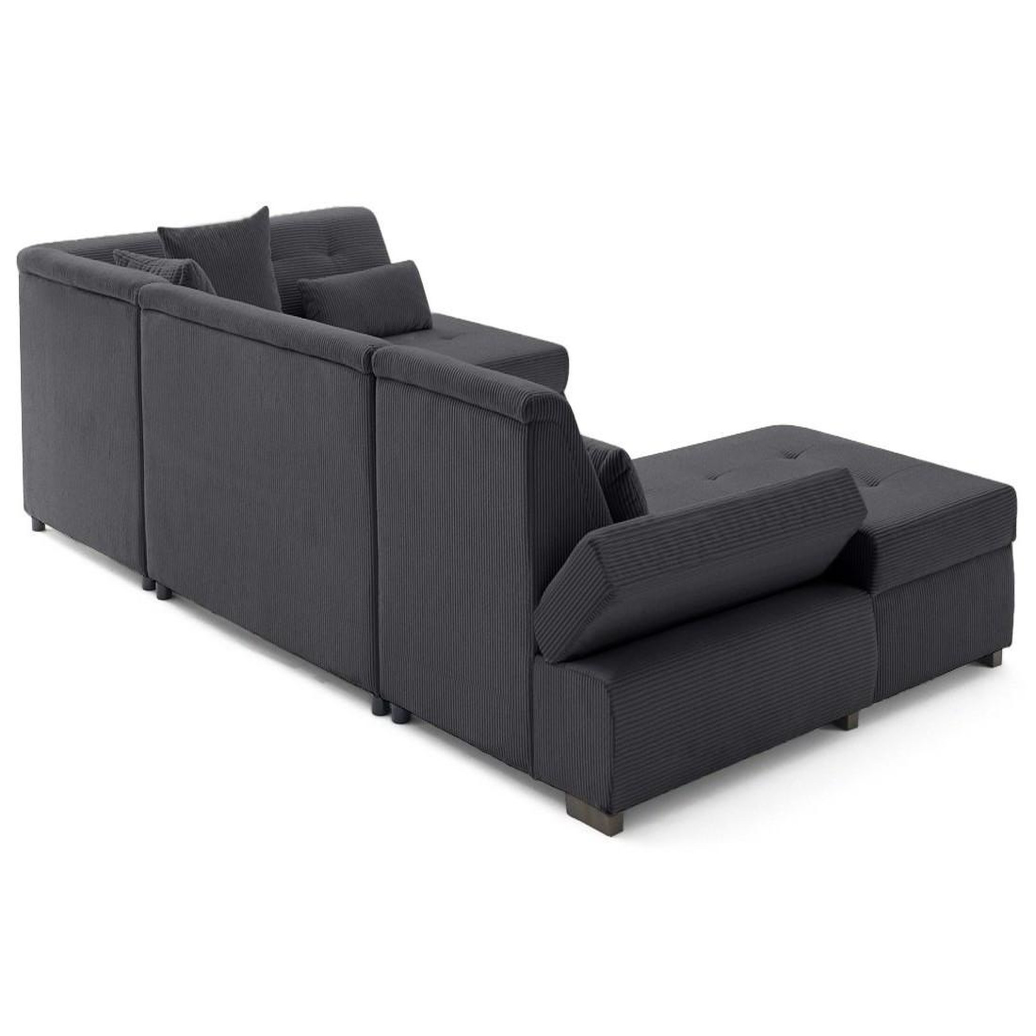 Voir la diapositive 5 : LISA DESIGN Vermont s - canapé panoramique d'angle droit 7 places en velours côtelé