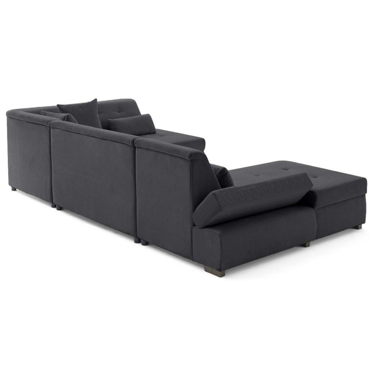 LISA DESIGN Vermont s - canapé panoramique d'angle droit 7 places en velours côtelé