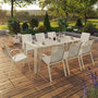 Voir la diapositive 2 : ID MARKET Salon de jardin MADRID table 190 cm et 8 chaises empilables beige