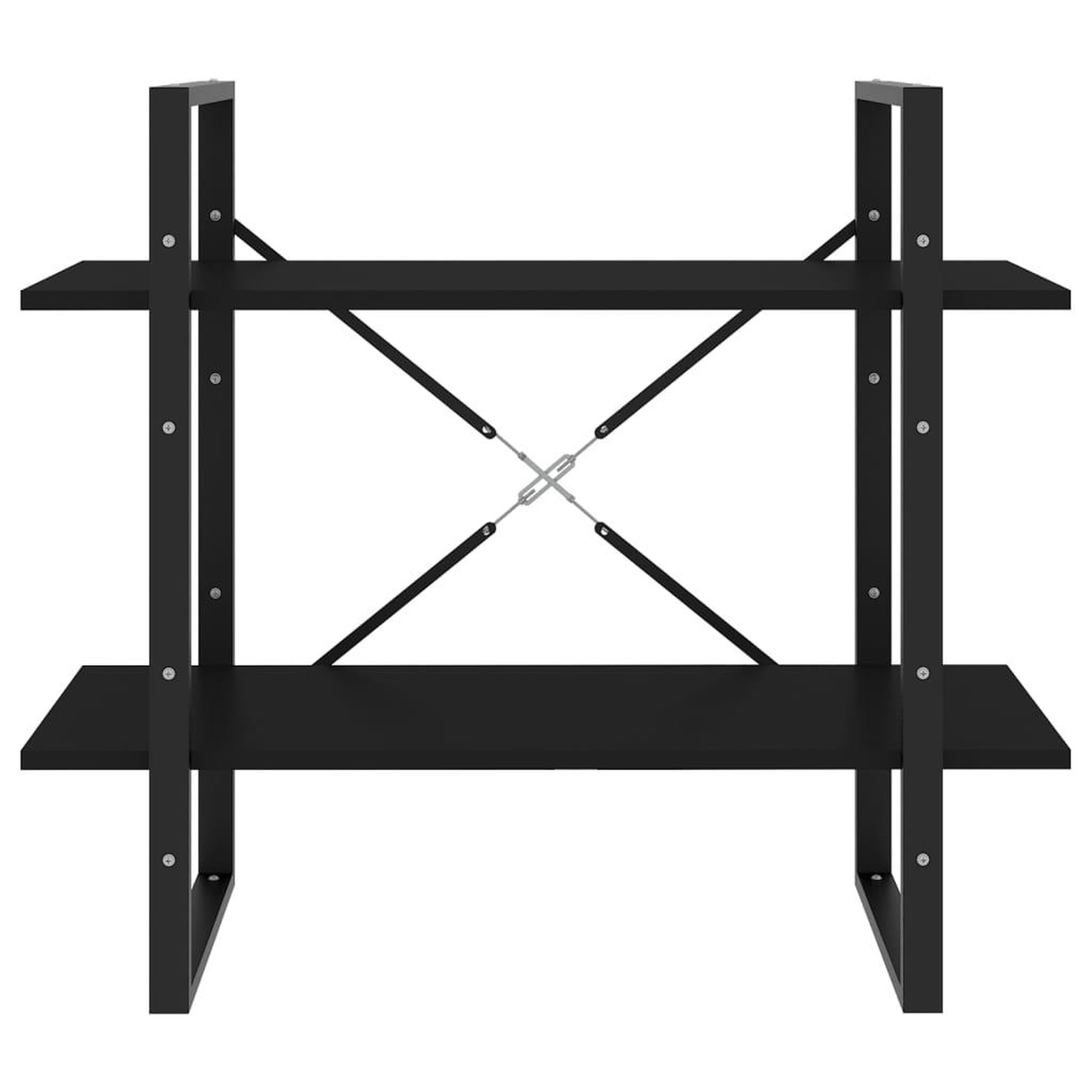 Voir la diapositive 4 : VIDAXL Bibliotheque a 2 niveaux Noir 80x30x70 cm bois d'ingenierie