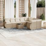 VIDAXL Salon de jardin avec coussins 10 pcs beige resine tressee