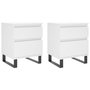 Voir la diapositive 2 : VIDAXL Tables de chevet 2 pcs blanc 40x35x50 cm bois d'ingenierie