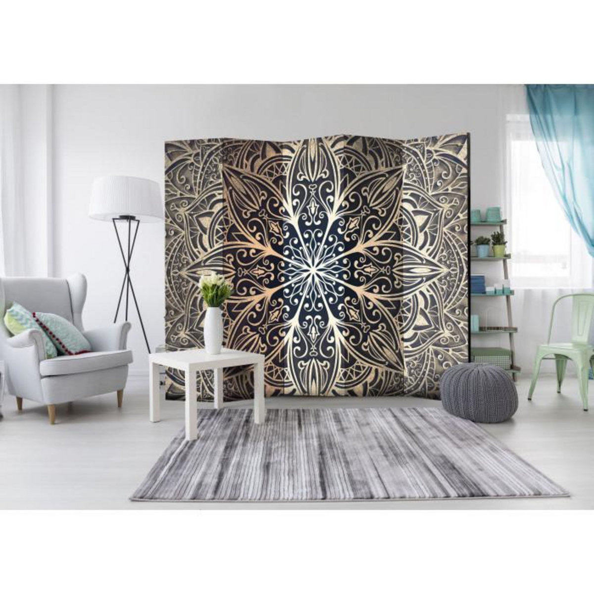 Paris Prix Paravent 5 Volets  Feathers Brown  172x225cm