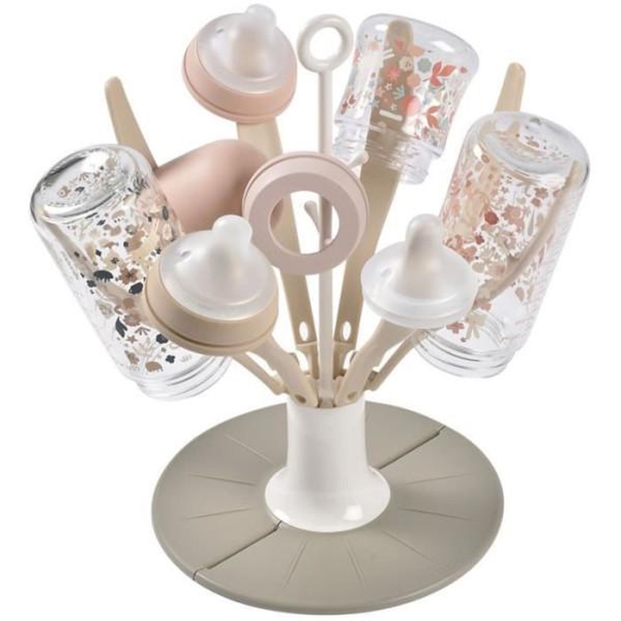 Voir la diapositive 3 : MARKET24 Egoutte-biberons pliable flower - beaba - jusqu'a 8 biberons - argile