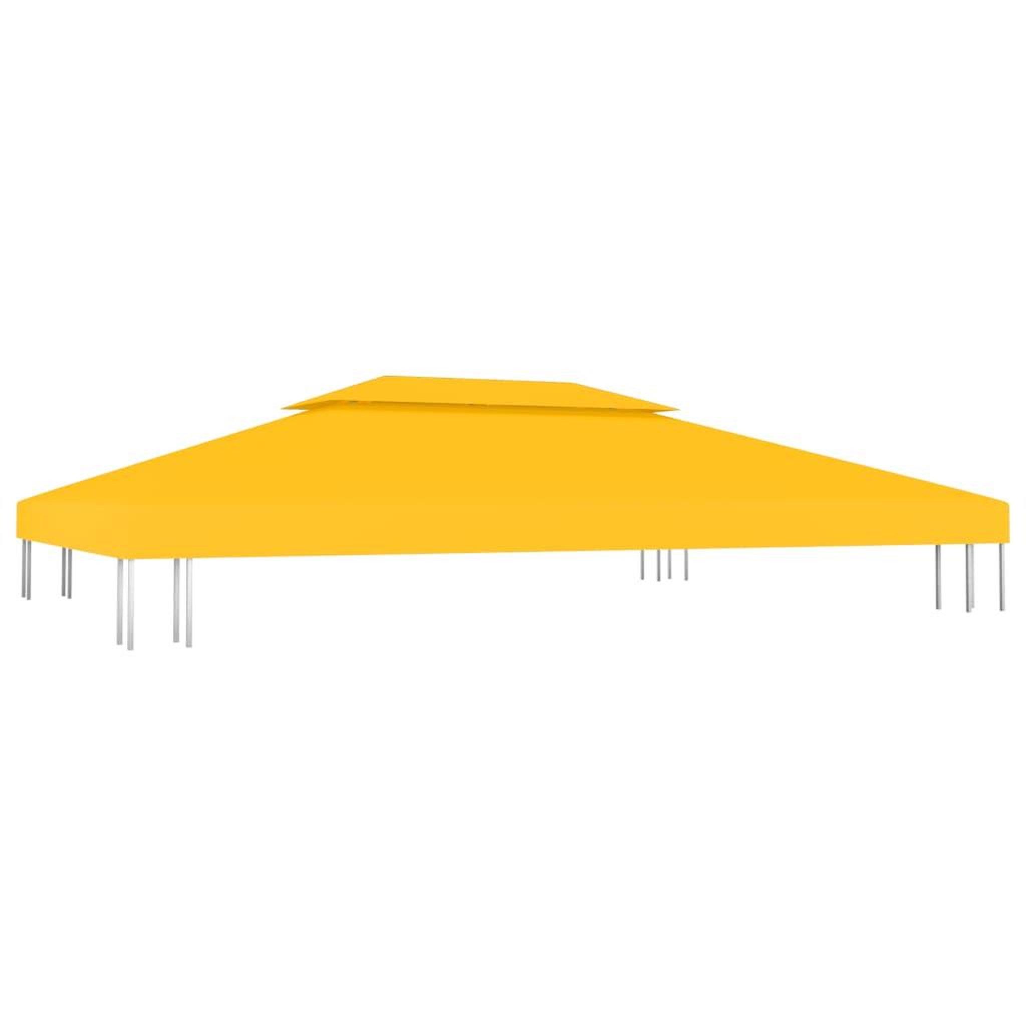Voir la diapositive 2 : VIDAXL Toile de toit de belvedere 2 niveaux 310 g/m^2 4x3 m Jaune