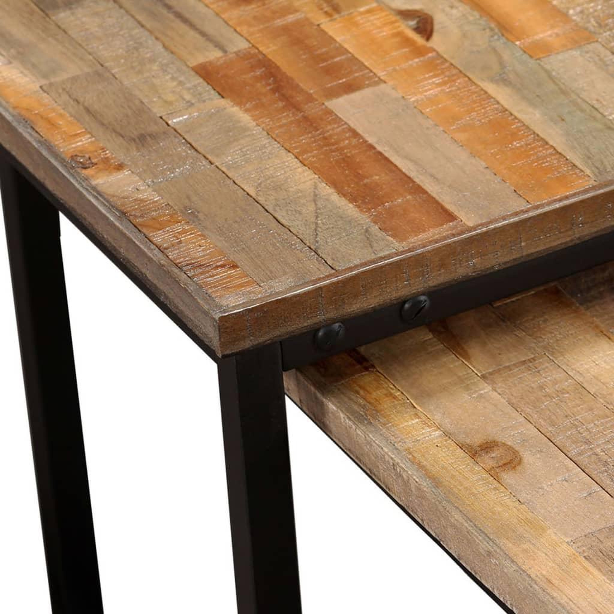 Voir la diapositive 4 : VIDAXL Ensemble de table basse gigogne 2 pcs Teck massif recuperation
