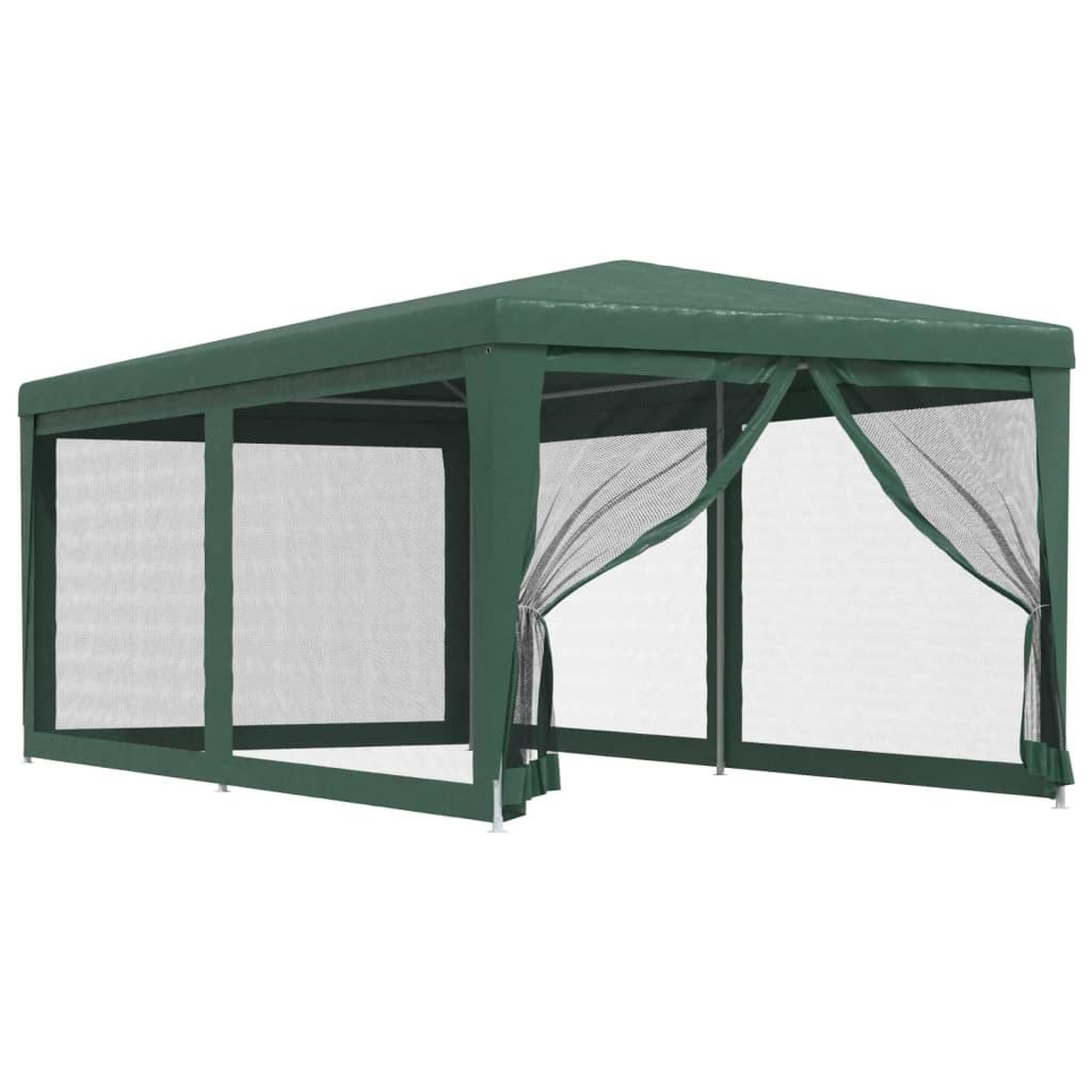 Voir la diapositive 2 : VIDAXL Tente de fete avec 4 parois laterales en maille Vert 3x6 m PEHD