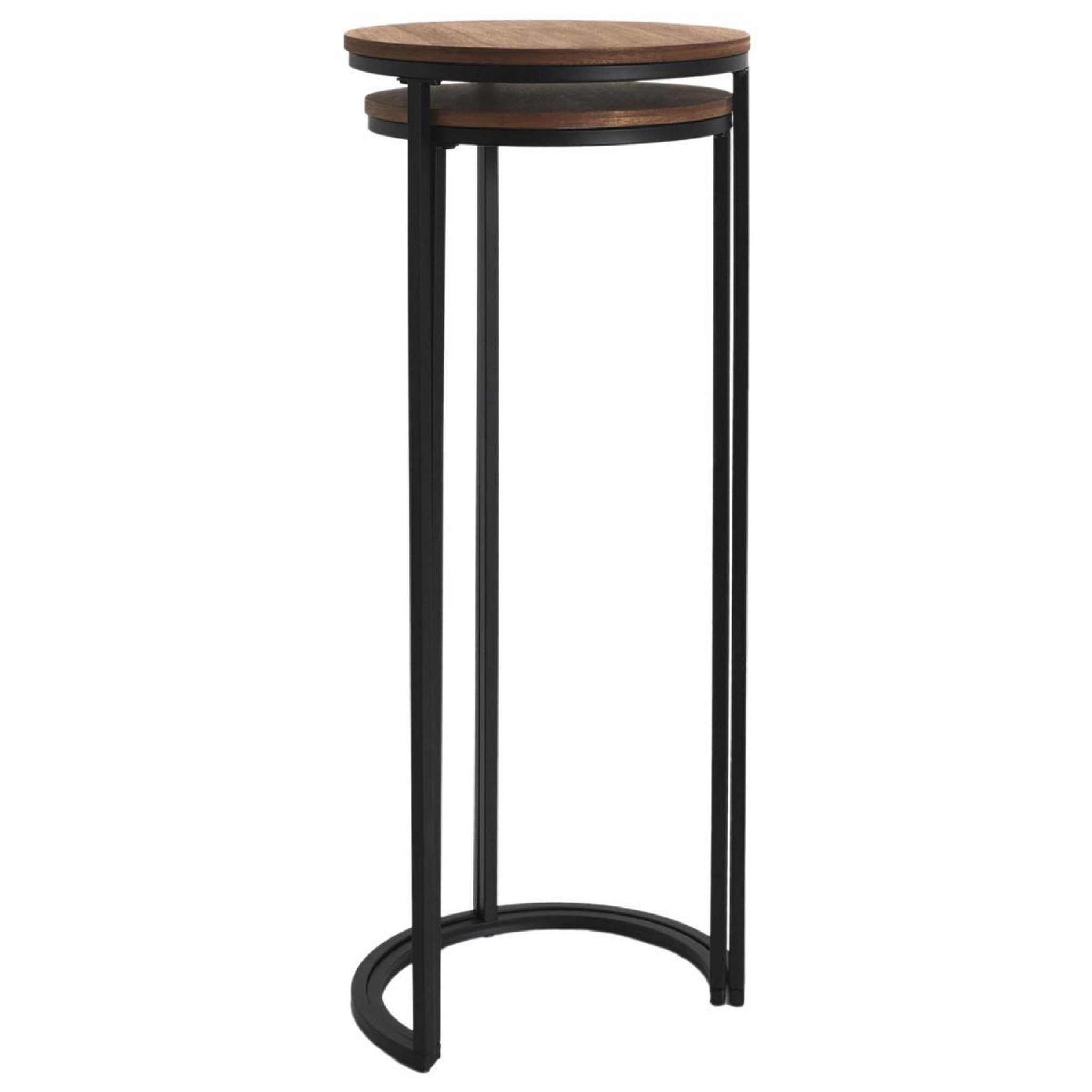 Voir la diapositive 4 : The Home Deco Factory Lot de 2 sellettes  gigogne  80cm marron