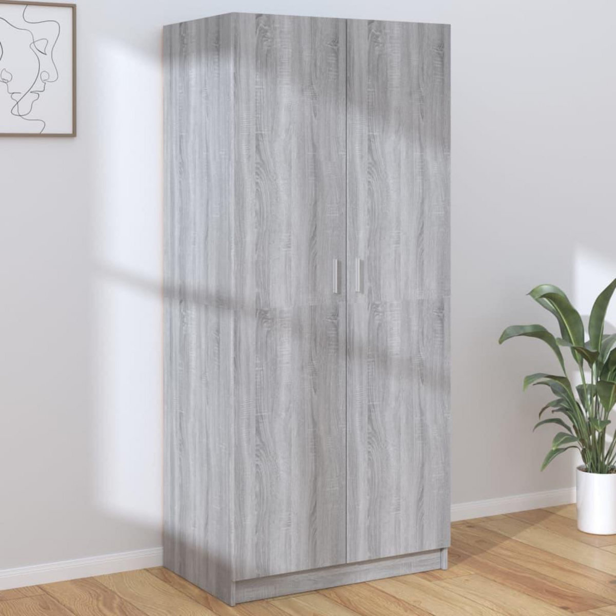 VIDAXL Garde-robe Sonoma gris 80x52x180 cm Bois d'ingenierie
