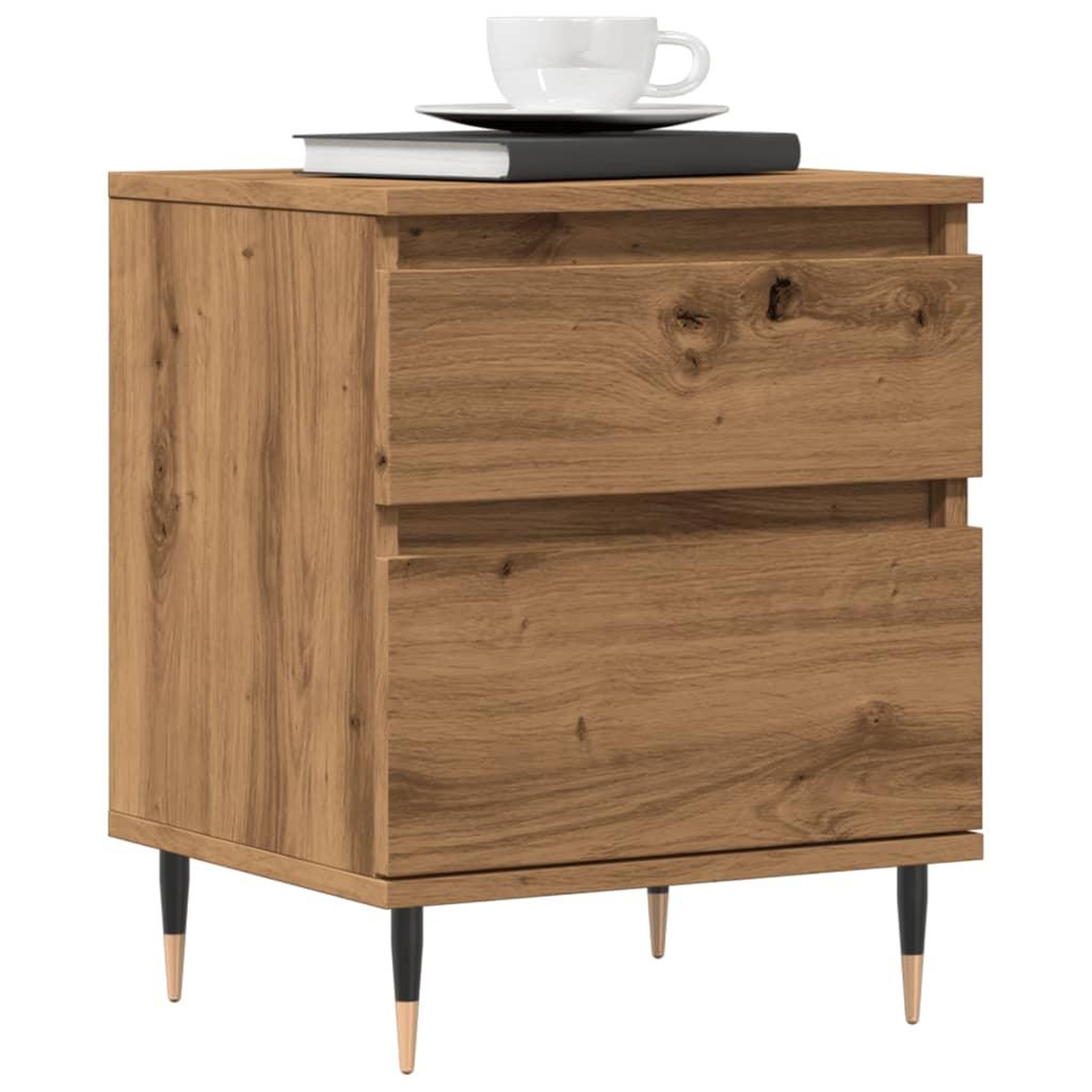 VIDAXL Tables de chevet 2 pcs chene artisanal 40x35x50 cm