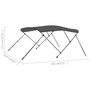 Voir la diapositive 6 : VIDAXL Auvent bimini a 3 arceaux Anthracite 183x160x137 cm