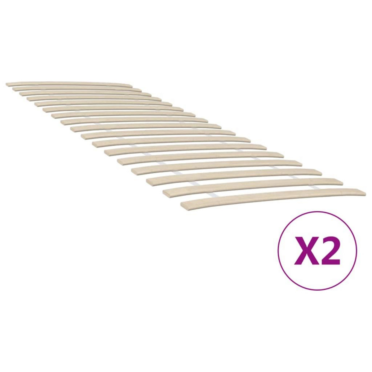 VIDAXL Sommiers a lattes avec 34 lattes 2 pcs 80x200 cm