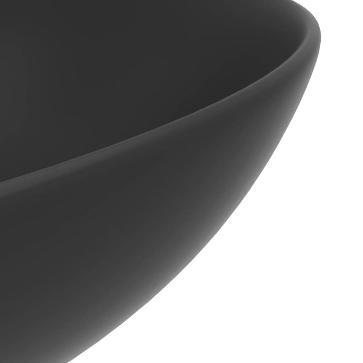 VIDAXL Lavabo de salle de bain Ceramique Gris fonce Rond