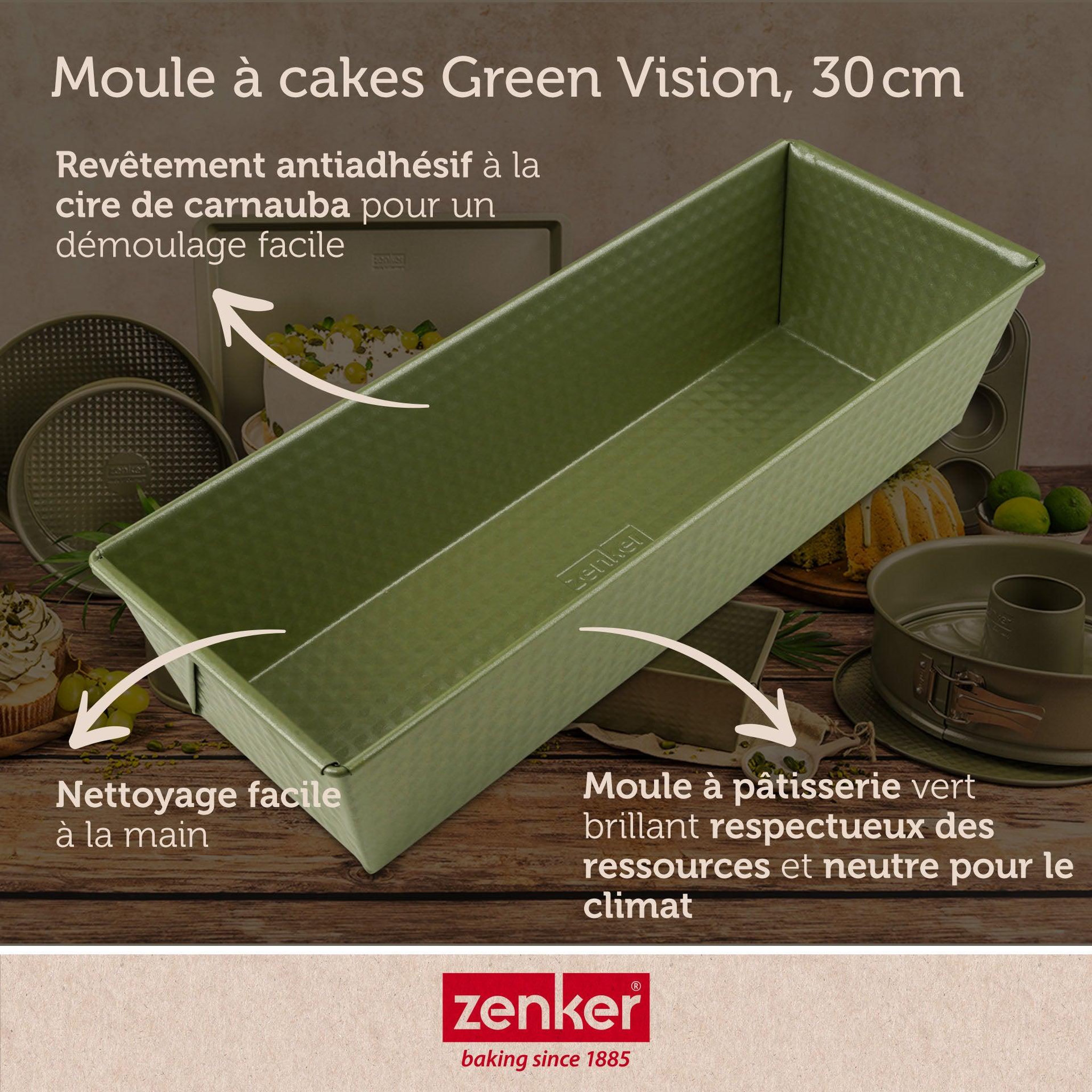 Voir la diapositive 3 : ZENKER Moule à cake 30 cm zenker green vision