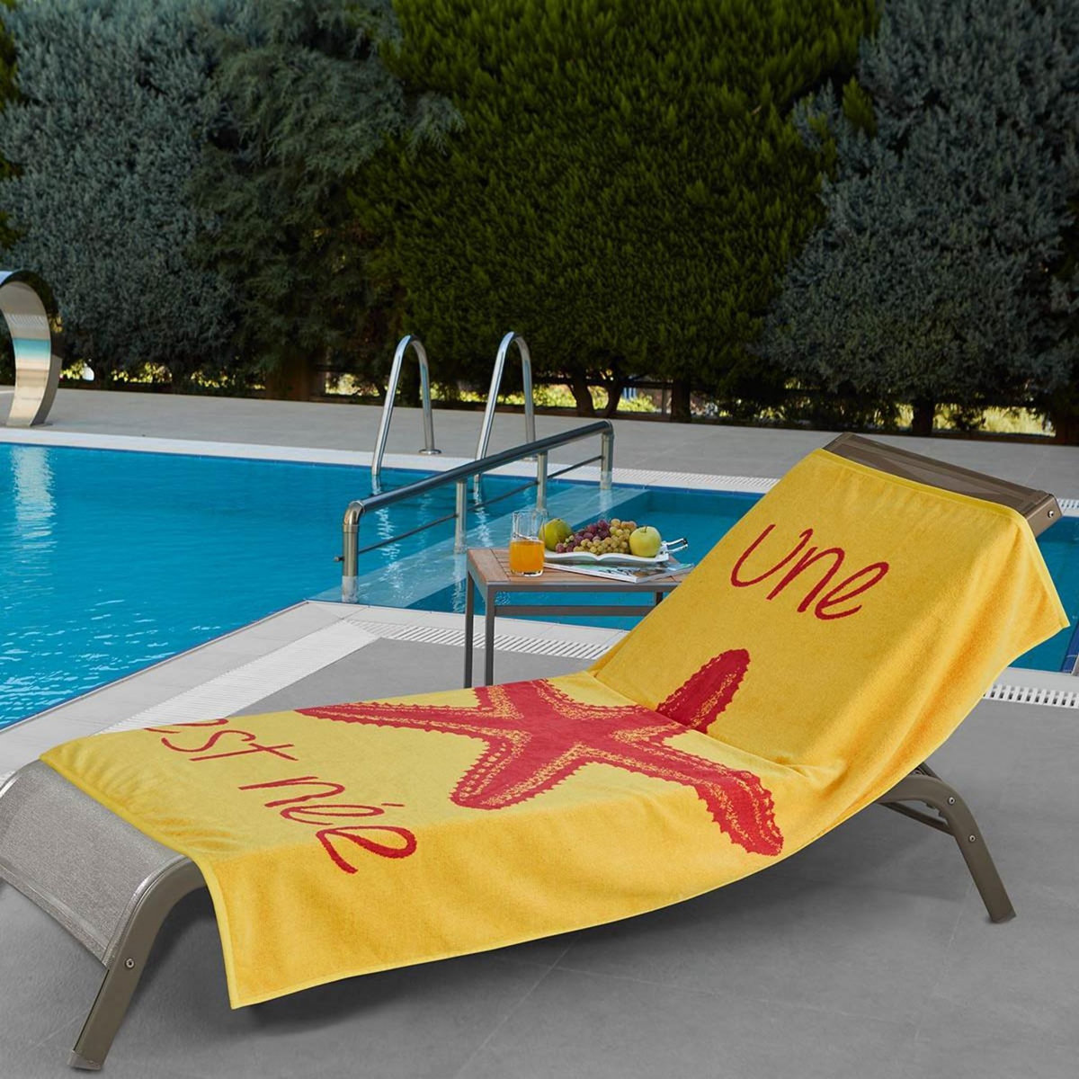 Sensei Maison Serviette de plage velours 100x180 cm UNE ÉTOILE EST NÉE