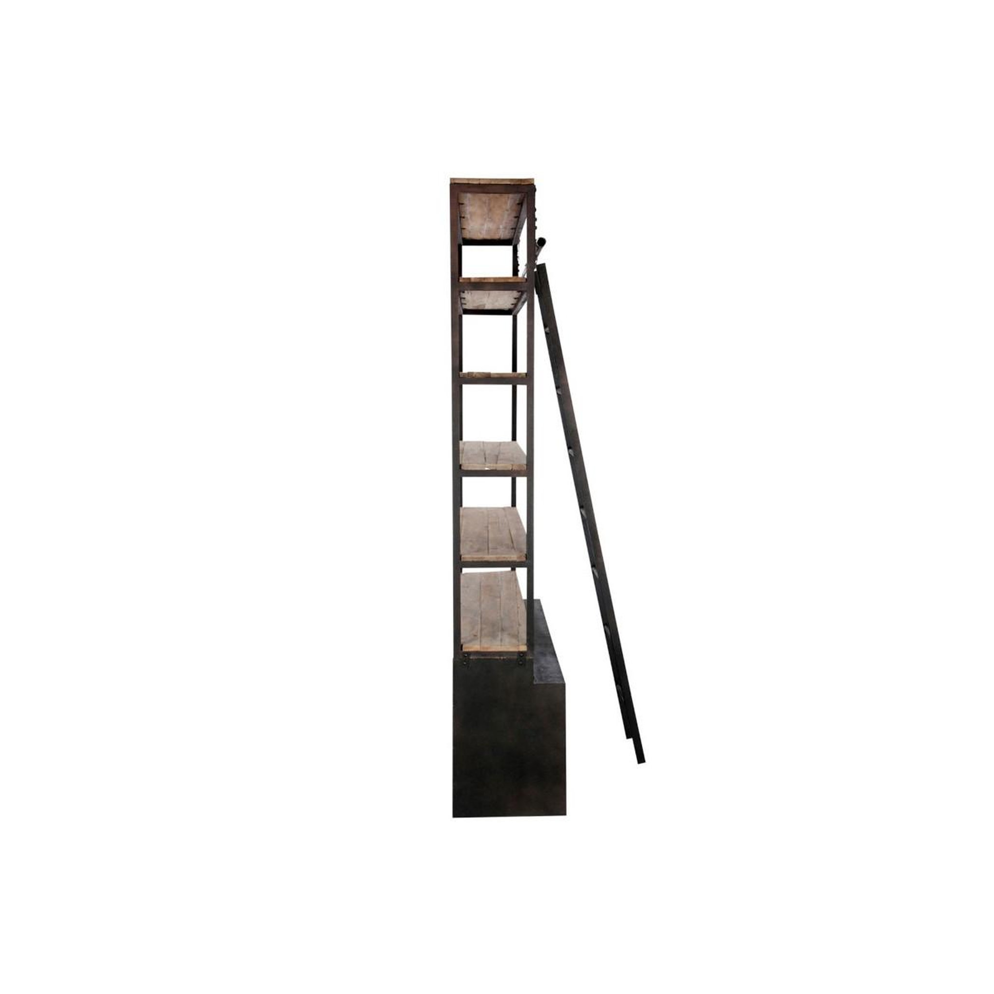 Voir la diapositive 3 : J-LINE Etagère 4 Niveaux  Echelle  243cm Naturel & Noir