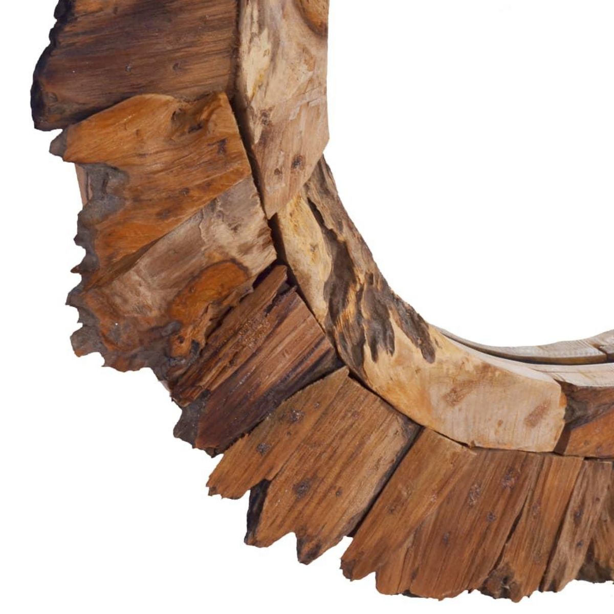 VIDAXL Miroir mural 60 cm Teck Rond