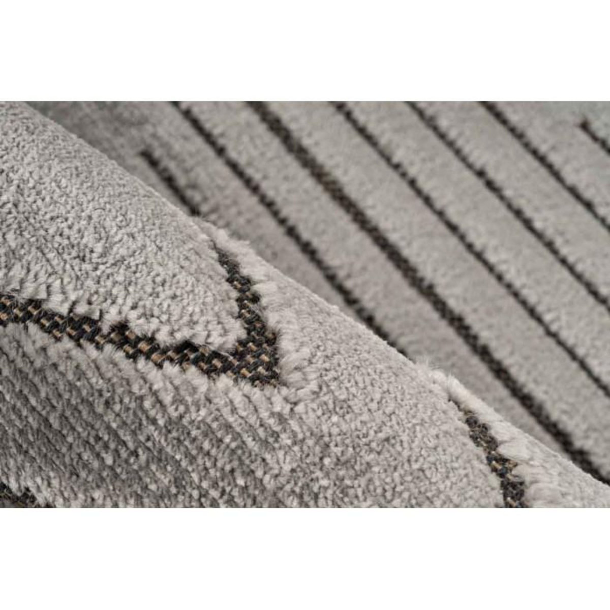 Paris Prix Tapis Tissé Déco à Poils Courts  Madita  Gris