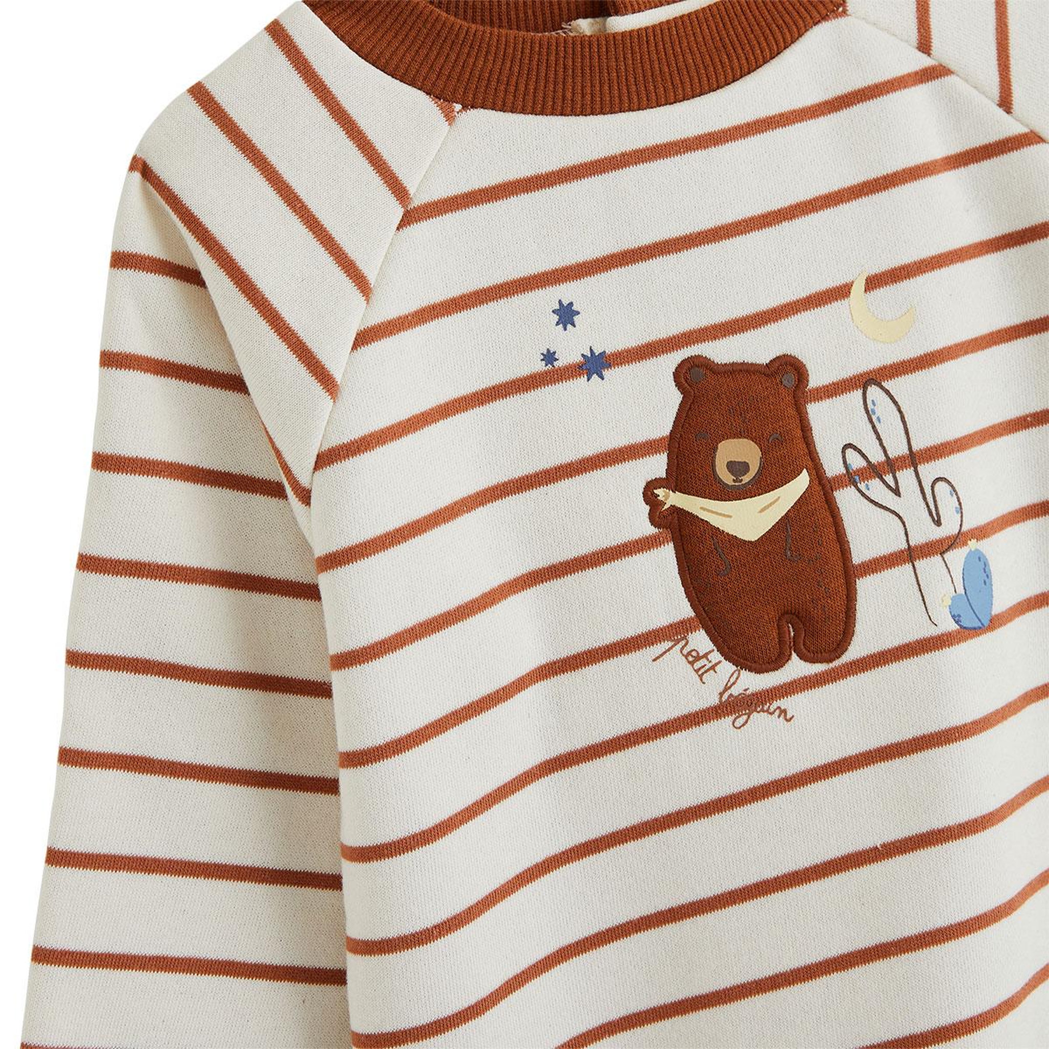 Voir la diapositive 3 : PETIT BEGUIN Sweat-shirt bébé en molleton moka