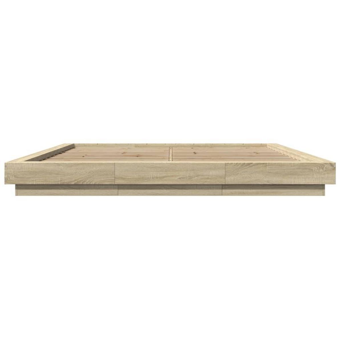 VIDAXL Cadre de lit sans matelas chene sonoma 180x200 cm