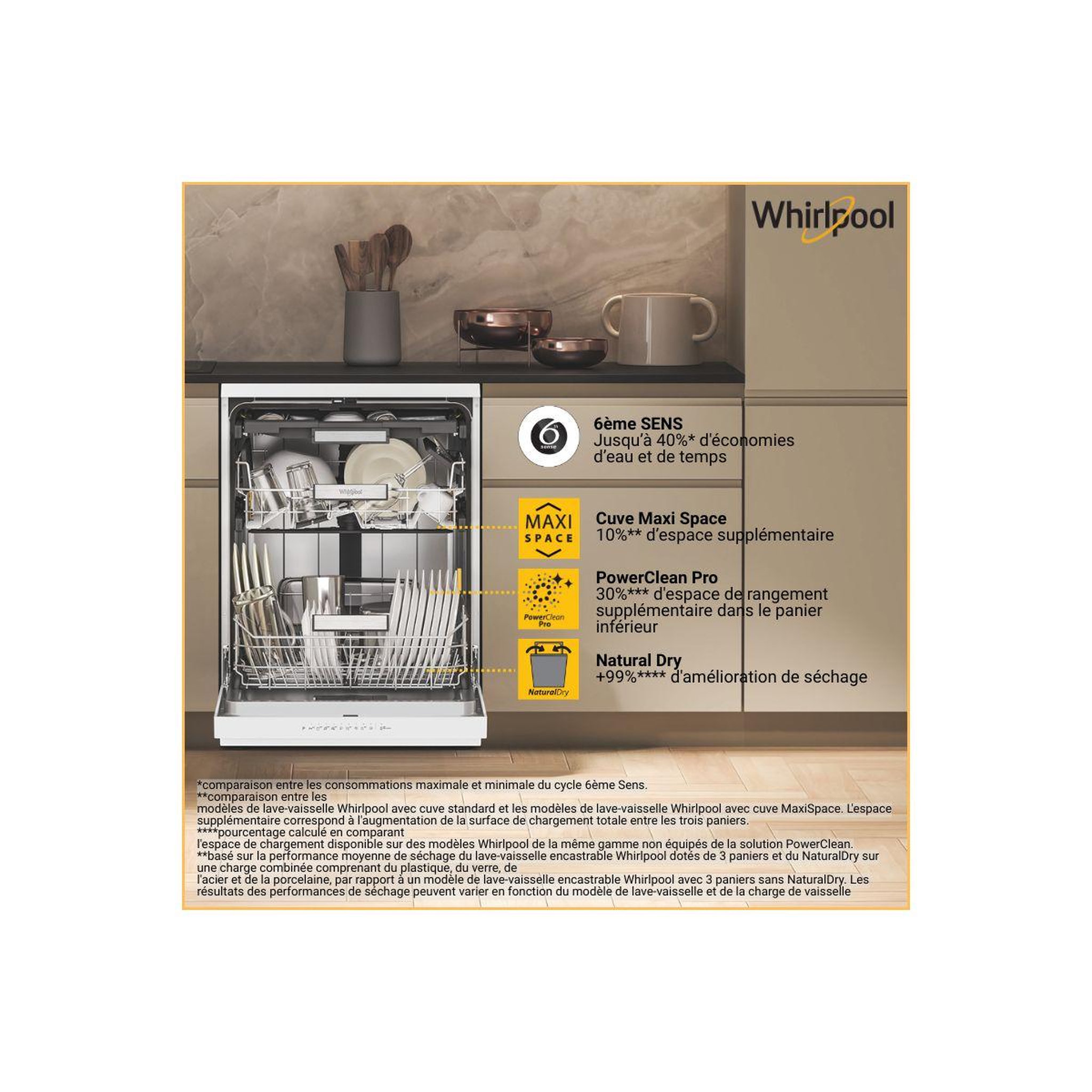 Voir la diapositive 2 : Whirlpool Lave vaisselle 60 cm W7FHP43