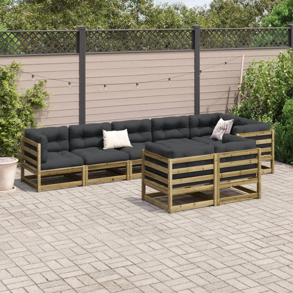 VIDAXL Salon de jardin 8 pcs bois de pin impregne